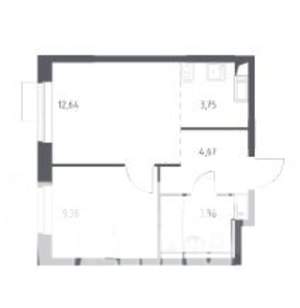 2-к квартира, вторичка, 32м2, 2/12 этаж