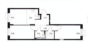 3-к квартира, вторичка, 60м2, 9/12 этаж