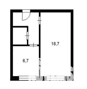 1-к квартира, вторичка, 33м2, 6/9 этаж