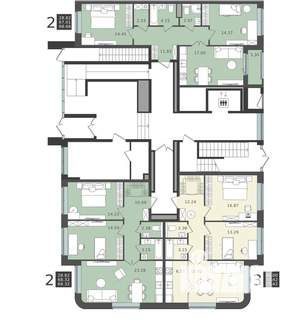 3-к квартира, строящийся дом, 70м2, 1/5 этаж