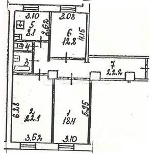 3-к квартира, вторичка, 89м2, 5/5 этаж