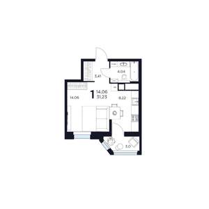 1-к квартира, вторичка, 31м2, 4/17 этаж