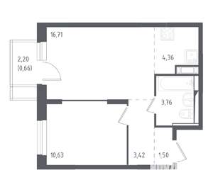 1-к квартира, вторичка, 41м2, 9/12 этаж