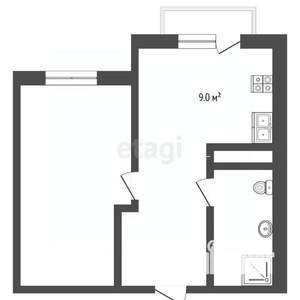 1-к квартира, вторичка, 30м2, 5/9 этаж