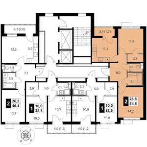 2-к квартира, вторичка, 55м2, 10/16 этаж