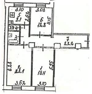 3-к квартира, вторичка, 89м2, 5/5 этаж