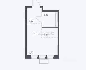 Студия квартира, вторичка, 22м2, 5/17 этаж