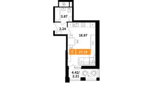 Студия квартира, вторичка, 27м2, 11/17 этаж