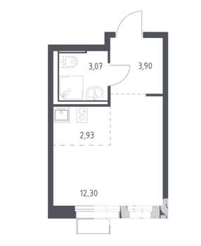 Студия квартира, вторичка, 23м2, 6/14 этаж