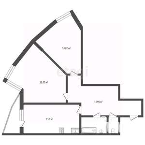 2-к квартира, вторичка, 71м2, 11/26 этаж