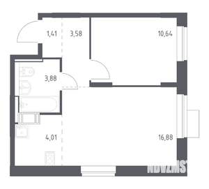 1-к квартира, вторичка, 40м2, 5/12 этаж