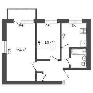 2-к квартира, вторичка, 42м2, 4/5 этаж