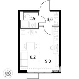 Студия квартира, вторичка, 23м2, 14/17 этаж