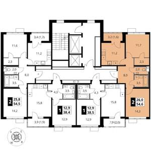 2-к квартира, вторичка, 55м2, 6/16 этаж