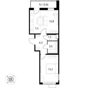 2-к квартира, вторичка, 49м2, 11/17 этаж