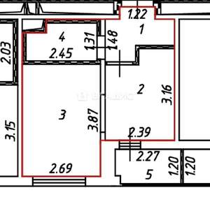 1-к квартира, вторичка, 24м2, 7/13 этаж