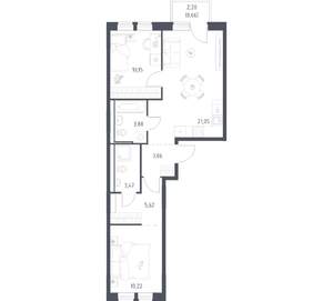 2-к квартира, вторичка, 58м2, 4/17 этаж