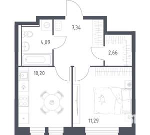 1-к квартира, вторичка, 36м2, 2/17 этаж