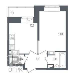 1-к квартира, вторичка, 34м2, 11/16 этаж