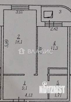 1-к квартира, вторичка, 42м2, 6/12 этаж