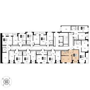 2-к квартира, вторичка, 45м2, 13/17 этаж