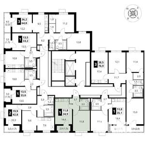 1-к квартира, вторичка, 35м2, 15/17 этаж