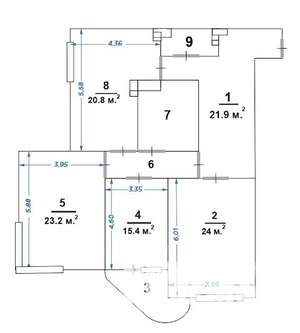 3-к квартира, вторичка, 121м2, 6/25 этаж