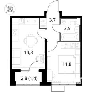 1-к квартира, вторичка, 35м2, 11/17 этаж
