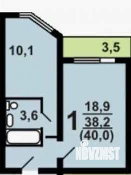 1-к квартира, вторичка, 38м2, 15/17 этаж