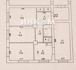 4-к квартира, вторичка, 82м2, 4/4 этаж