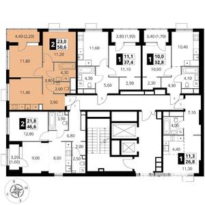 2-к квартира, вторичка, 51м2, 11/17 этаж