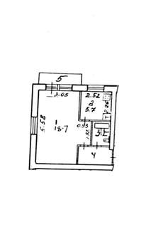 1-к квартира, вторичка, 30м2, 4/5 этаж
