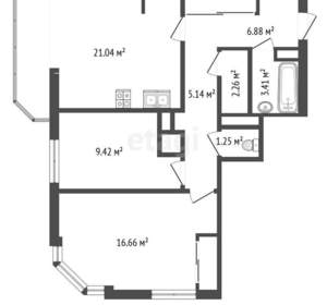 3-к квартира, вторичка, 66м2, 25/25 этаж