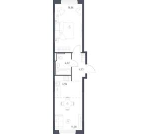 1-к квартира, вторичка, 44м2, 4/17 этаж