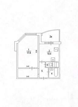 1-к квартира, вторичка, 38м2, 23/25 этаж