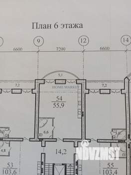 1-к квартира, вторичка, 56м2, 6/7 этаж
