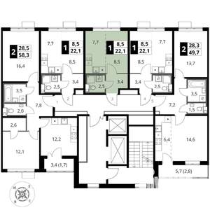 Студия квартира, вторичка, 22м2, 6/16 этаж