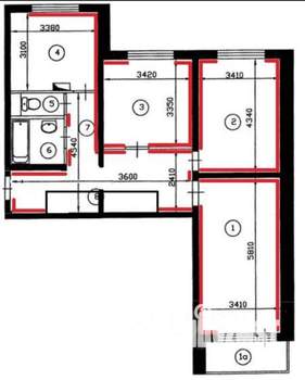 3-к квартира, вторичка, 80м2, 4/25 этаж