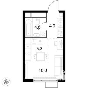 Студия квартира, вторичка, 23м2, 6/17 этаж
