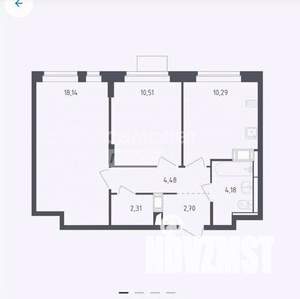 2-к квартира, вторичка, 53м2, 5/12 этаж