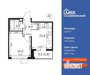 1-к квартира, вторичка, 33м2, 8/14 этаж