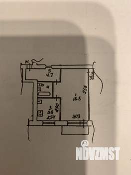 1-к квартира, вторичка, 33м2, 4/4 этаж