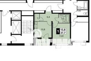 1-к квартира, вторичка, 38м2, 11/17 этаж