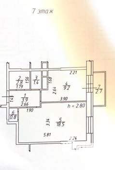 1-к квартира, сданный дом, 37м2, 7/17 этаж