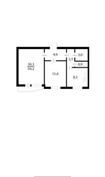 2-к квартира, вторичка, 51м2, 12/17 этаж