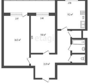 2-к квартира, вторичка, 52м2, 2/12 этаж