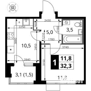 1-к квартира, вторичка, 32м2, 11/16 этаж