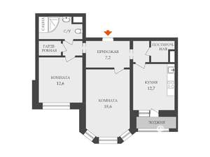 2-к квартира, вторичка, 66м2, 17/17 этаж