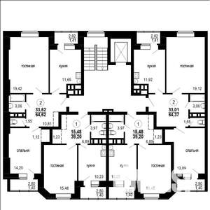 Студия квартира, вторичка, 60м2, 4/6 этаж