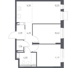 2-к квартира, вторичка, 52м2, 7/12 этаж